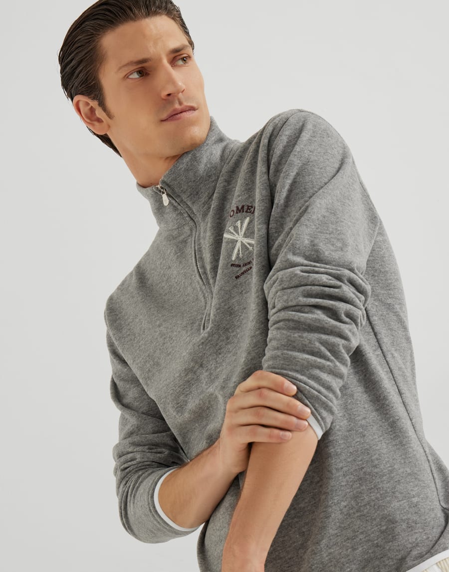 Sweat-shirt en tissu technique Gris Homme - Brunello Cucinelli