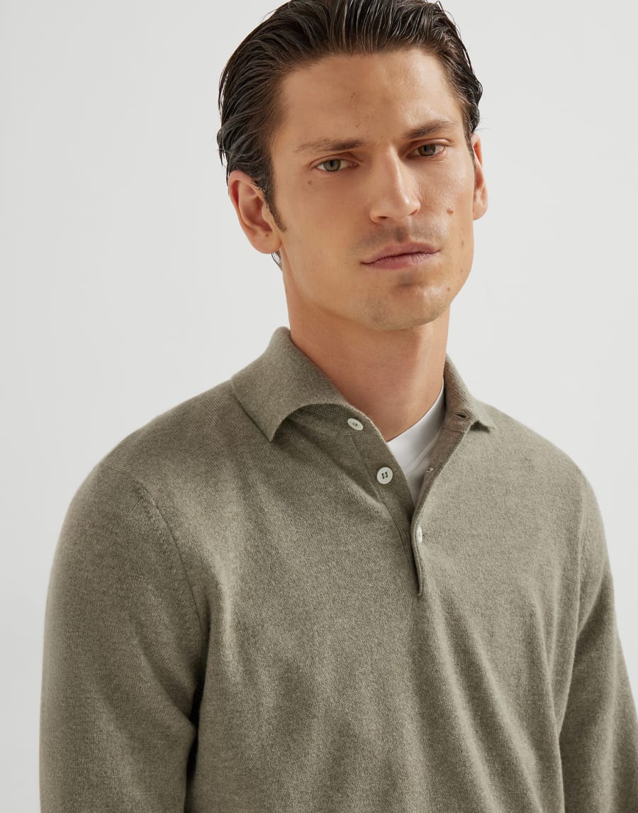 Polo-style sweater Olive Man - Brunello Cucinelli