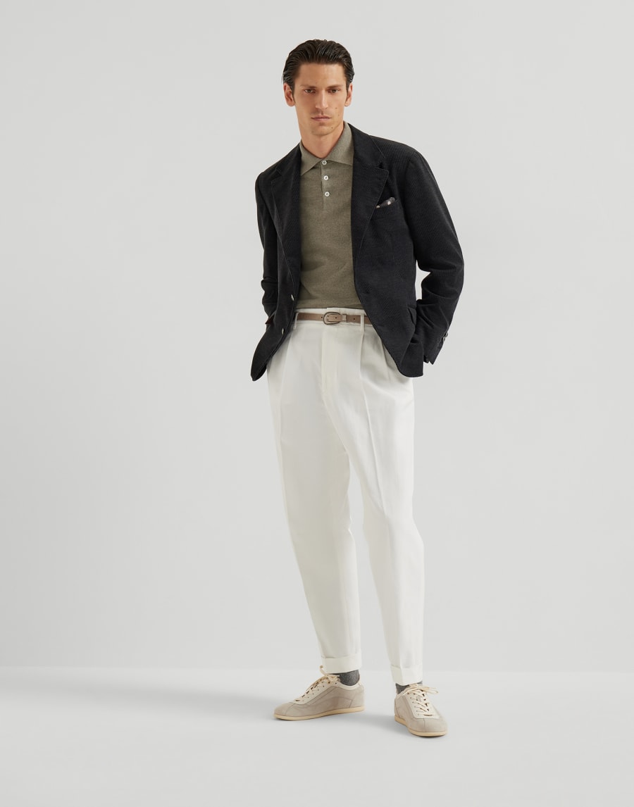 Polo-style sweater Olive Man - Brunello Cucinelli