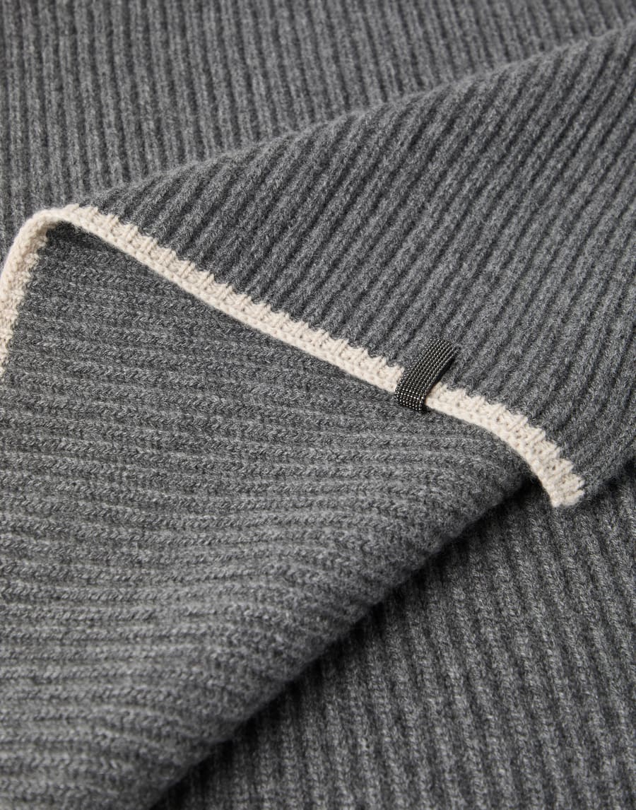 Шарф из кашемирового трикотажа Кварцевый Серый Женщина - Brunello Cucinelli