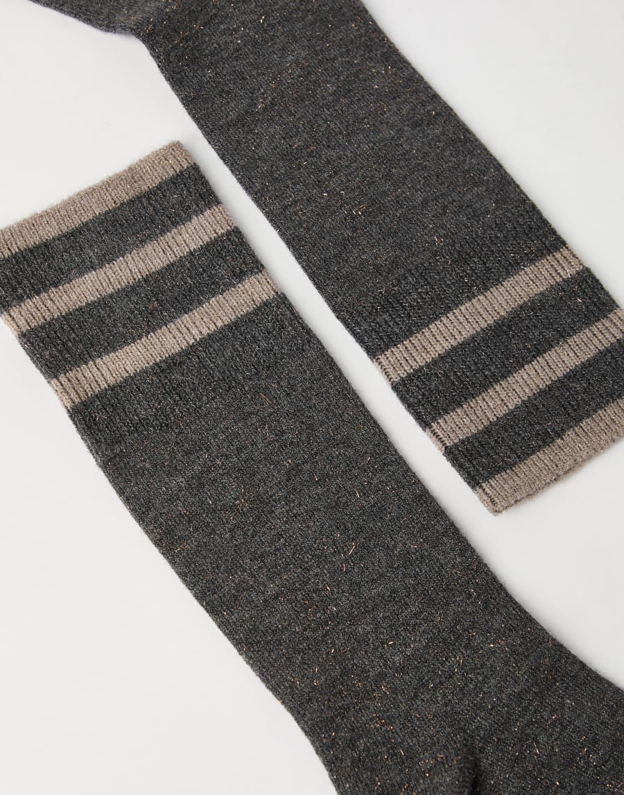 Sparkling knit socks Anthracite Woman - Brunello Cucinelli