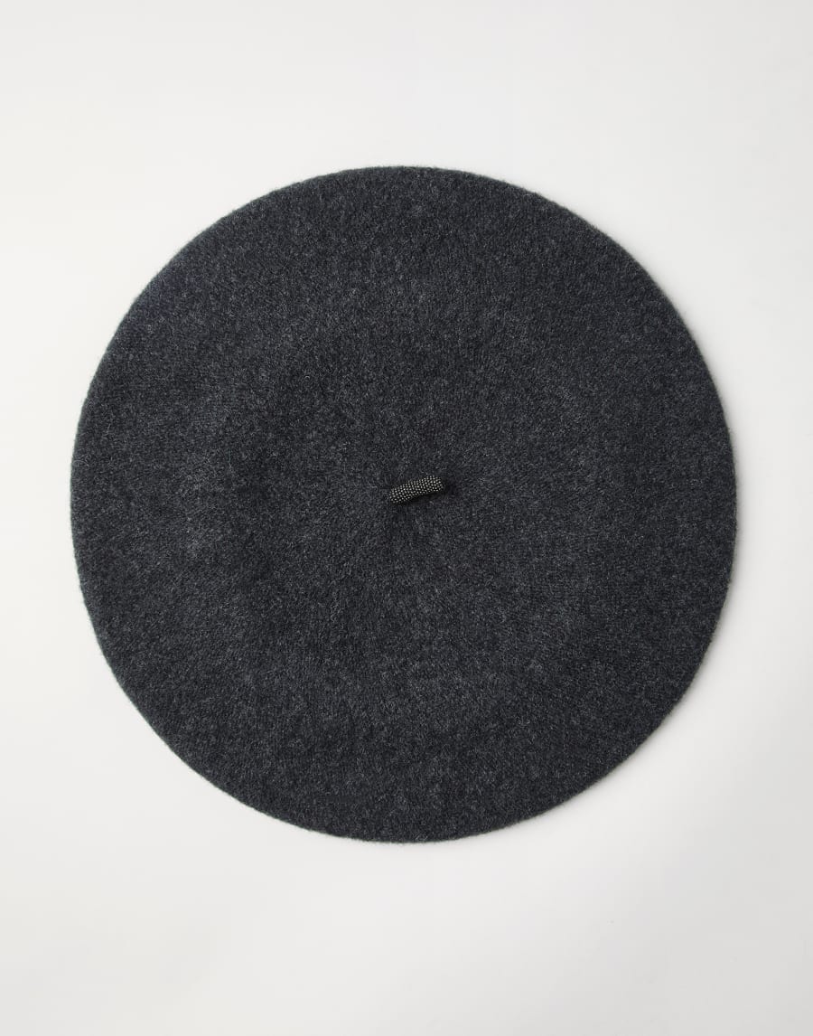 Wool beret Anthracite Woman - Brunello Cucinelli