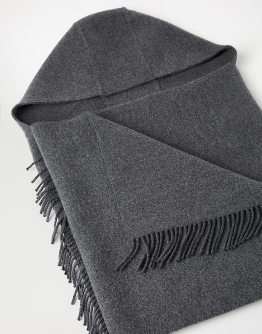 Knit scarf with hood Anthracite Woman - Brunello Cucinelli