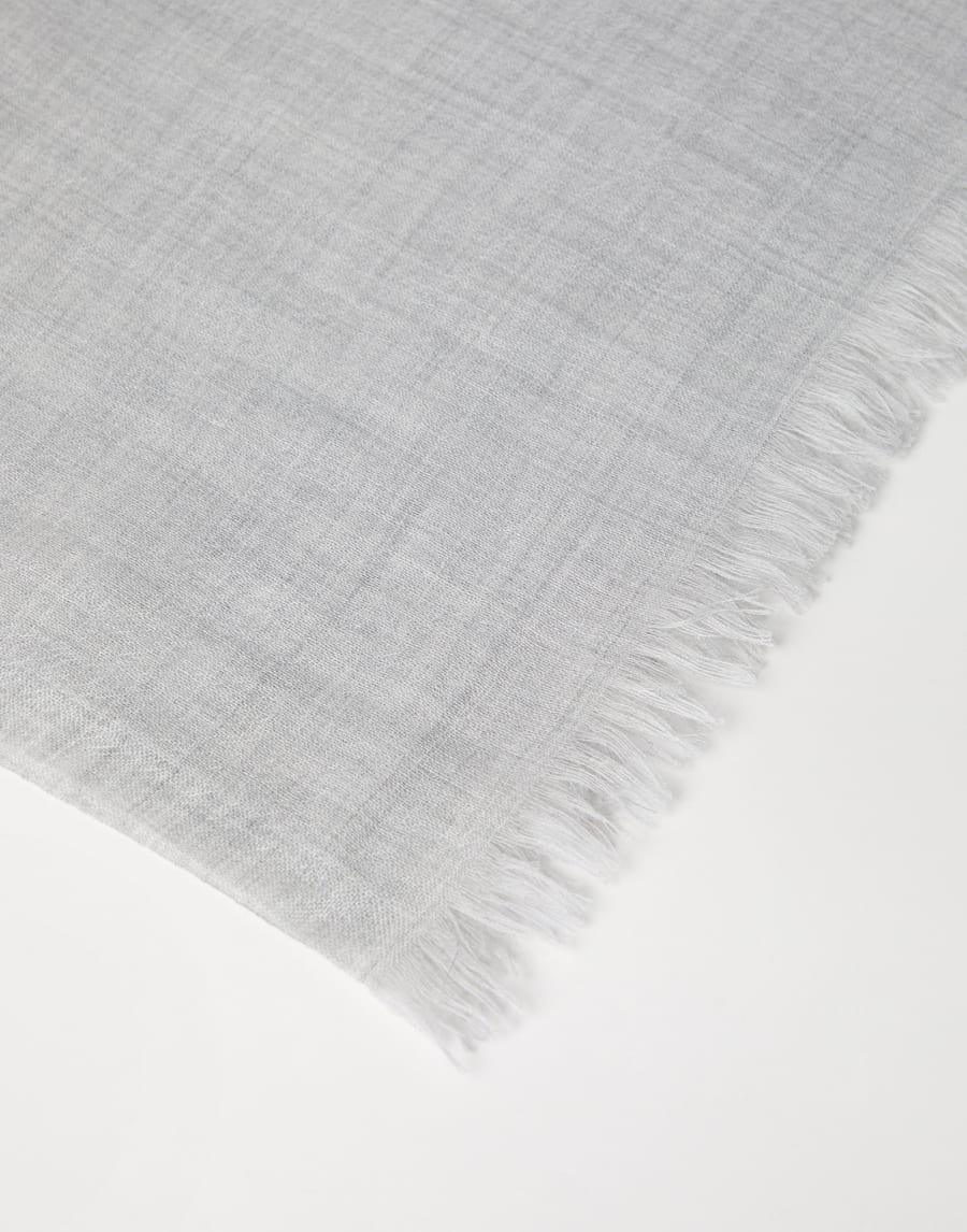 Cashmere and silk scarf Light Grey Woman - Brunello Cucinelli