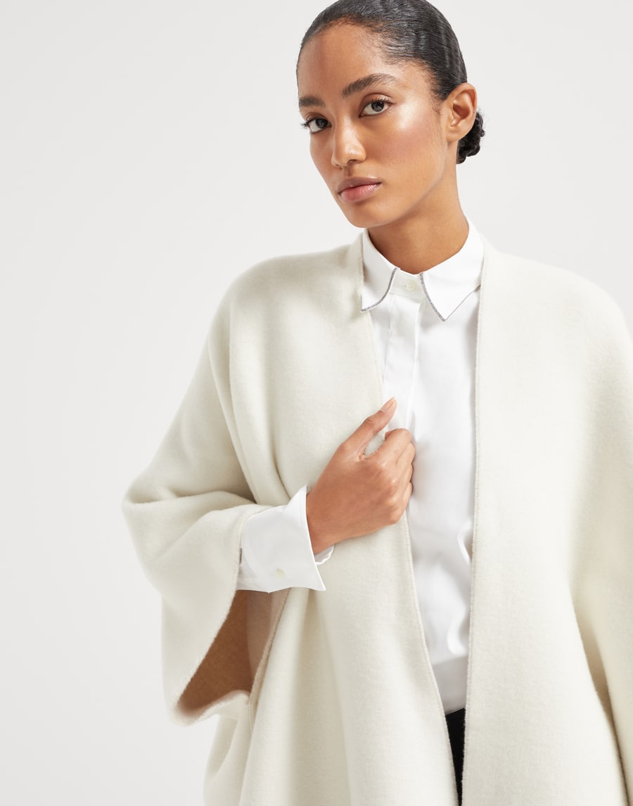 Poncho aus Doppelstrick in Wolle und Kaschmir Panama Damen - Brunello Cucinelli