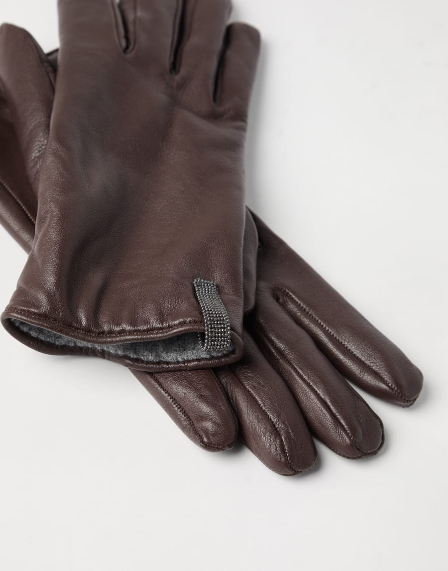 Nappa leather gloves Rust Brown Woman - Brunello Cucinelli