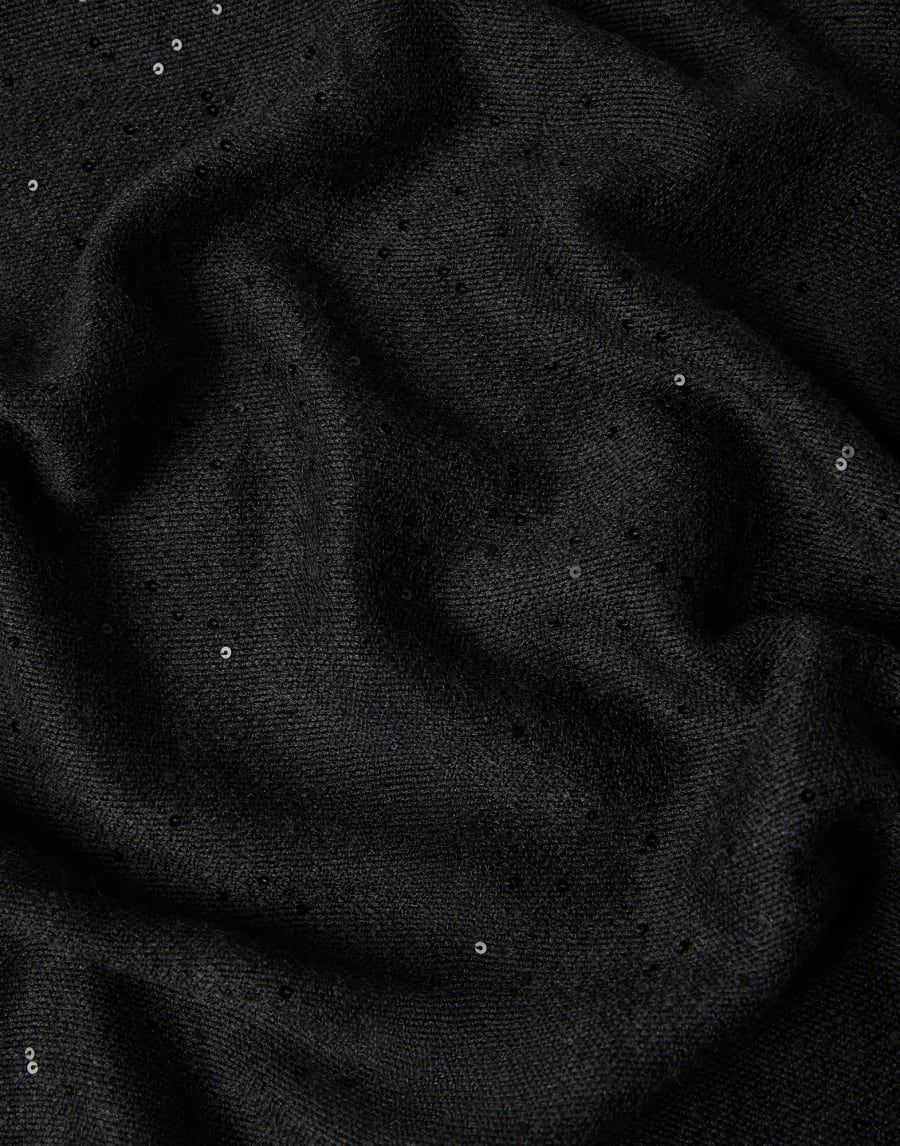 Cashmere and silk Diamond yarn scarf Lignite Grey Woman - Brunello Cucinelli