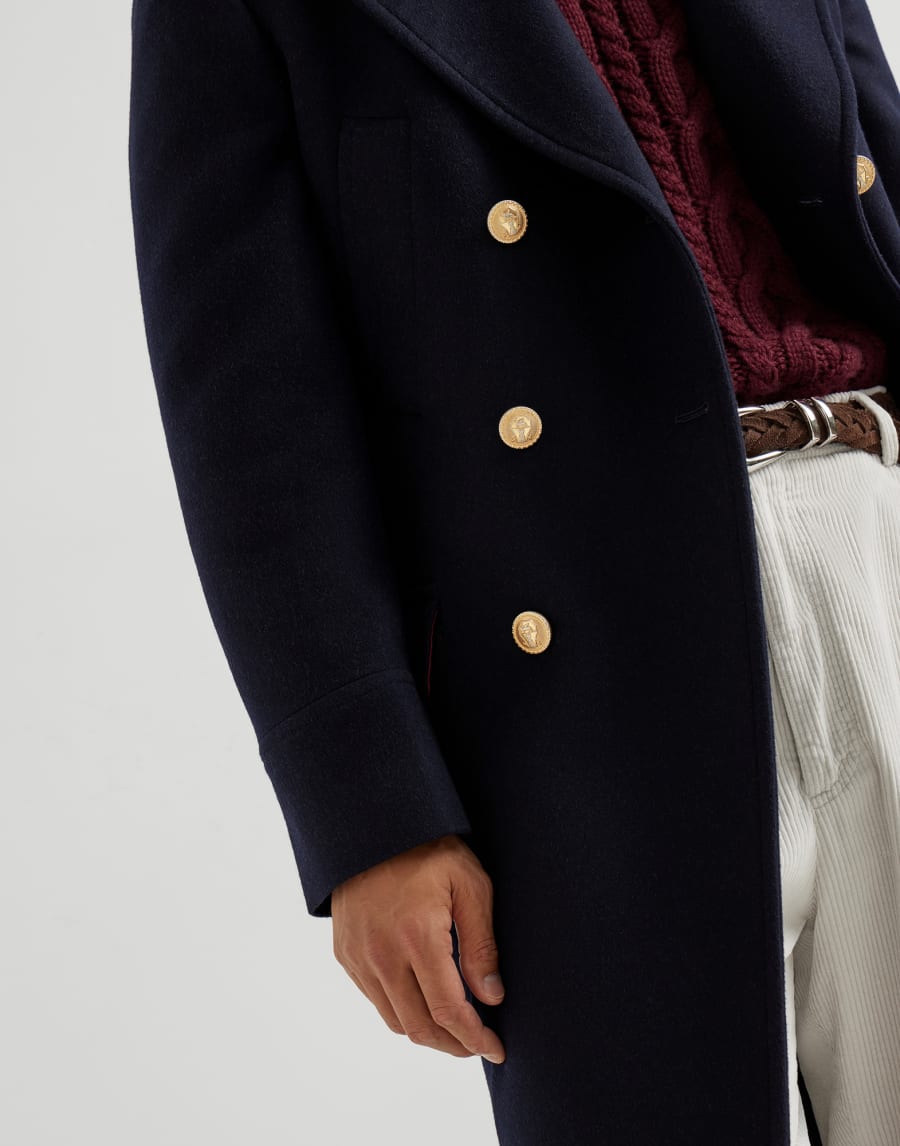 Cappotto in panno double Blu Navy Uomo - Brunello Cucinelli