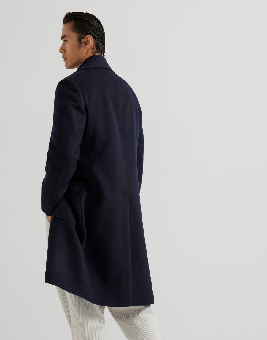 Cappotto in panno double Blu Navy Uomo - Brunello Cucinelli