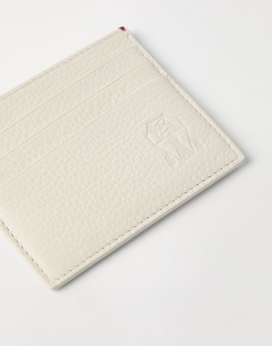 Calfskin card case Ivory Man - Brunello Cucinelli