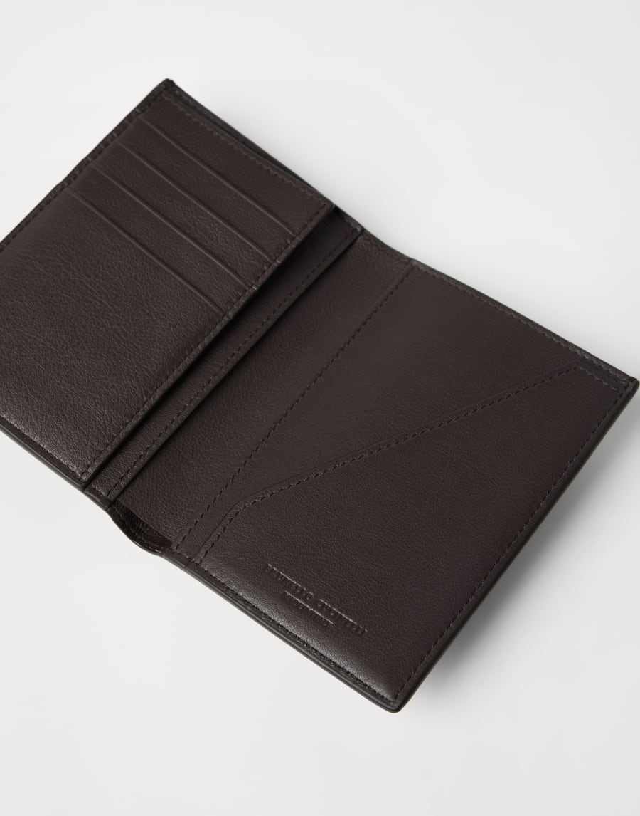 Calfskin passport holder Rust Brown Man - Brunello Cucinelli