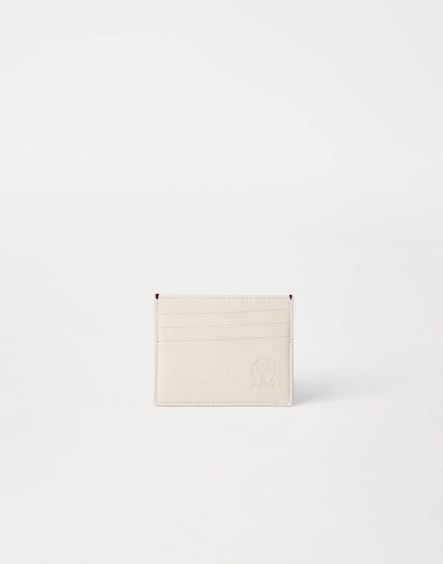 Calfskin card case Ivory Man - Brunello Cucinelli