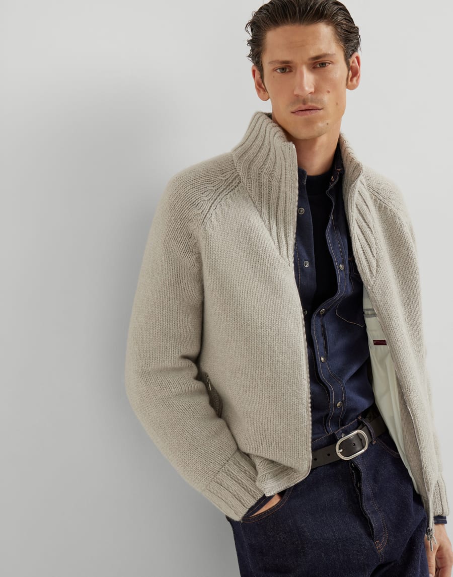 Knit jacket with padding Salt Man - Brunello Cucinelli
