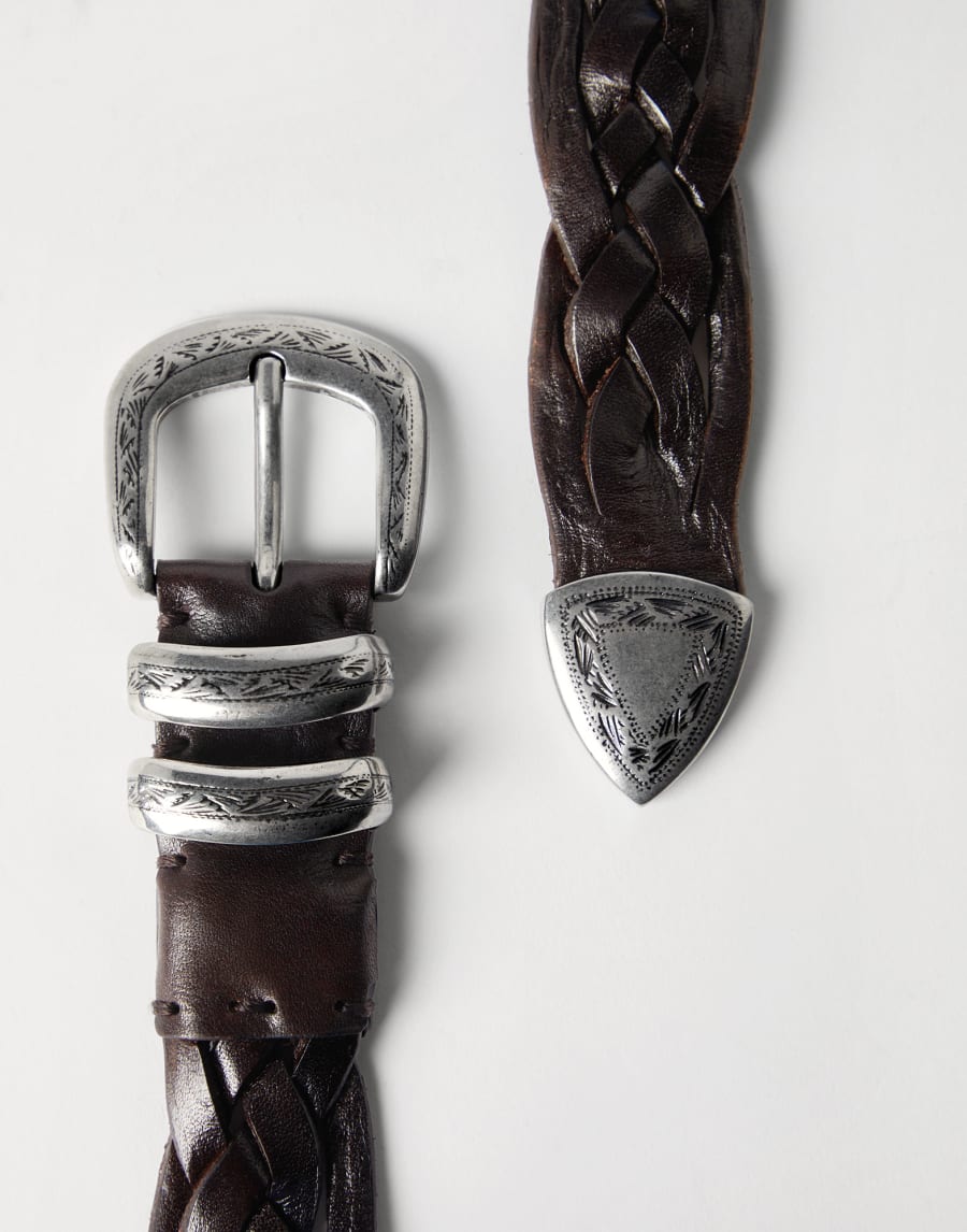 Belt with detailed buckle Rust Brown Man - Brunello Cucinelli