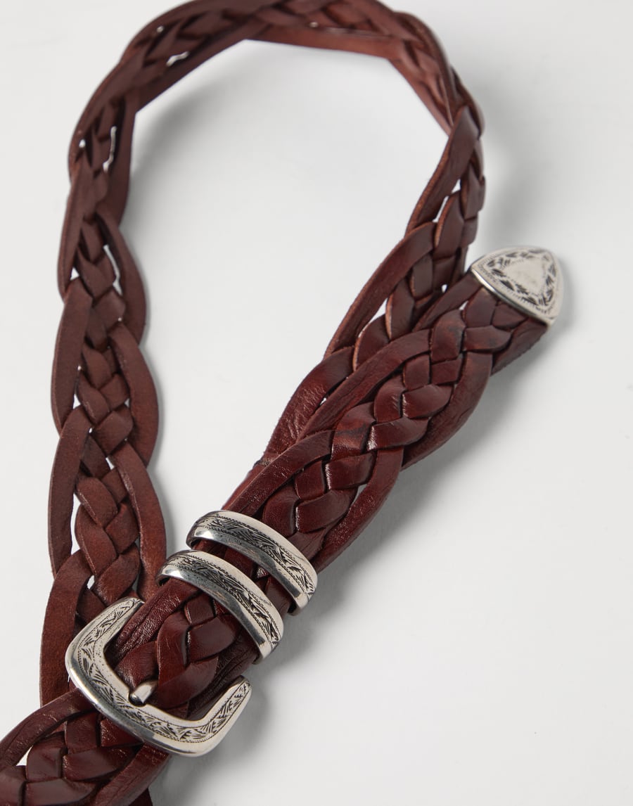 Belt with detailed buckle Tobacco Man - Brunello Cucinelli