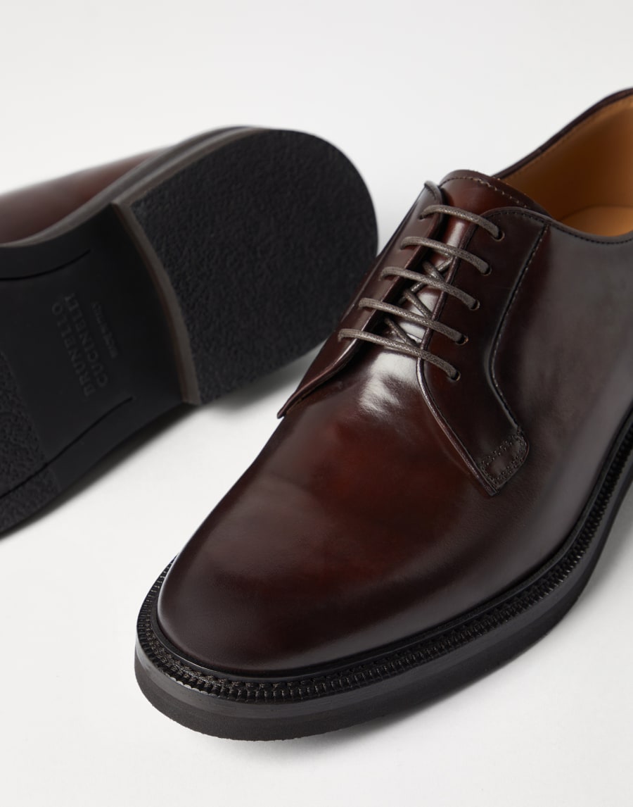 Aged calfskin Derbys Chestnut Man - Brunello Cucinelli
