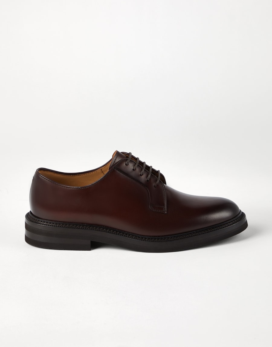 Aged calfskin Derbys Chestnut Man - Brunello Cucinelli