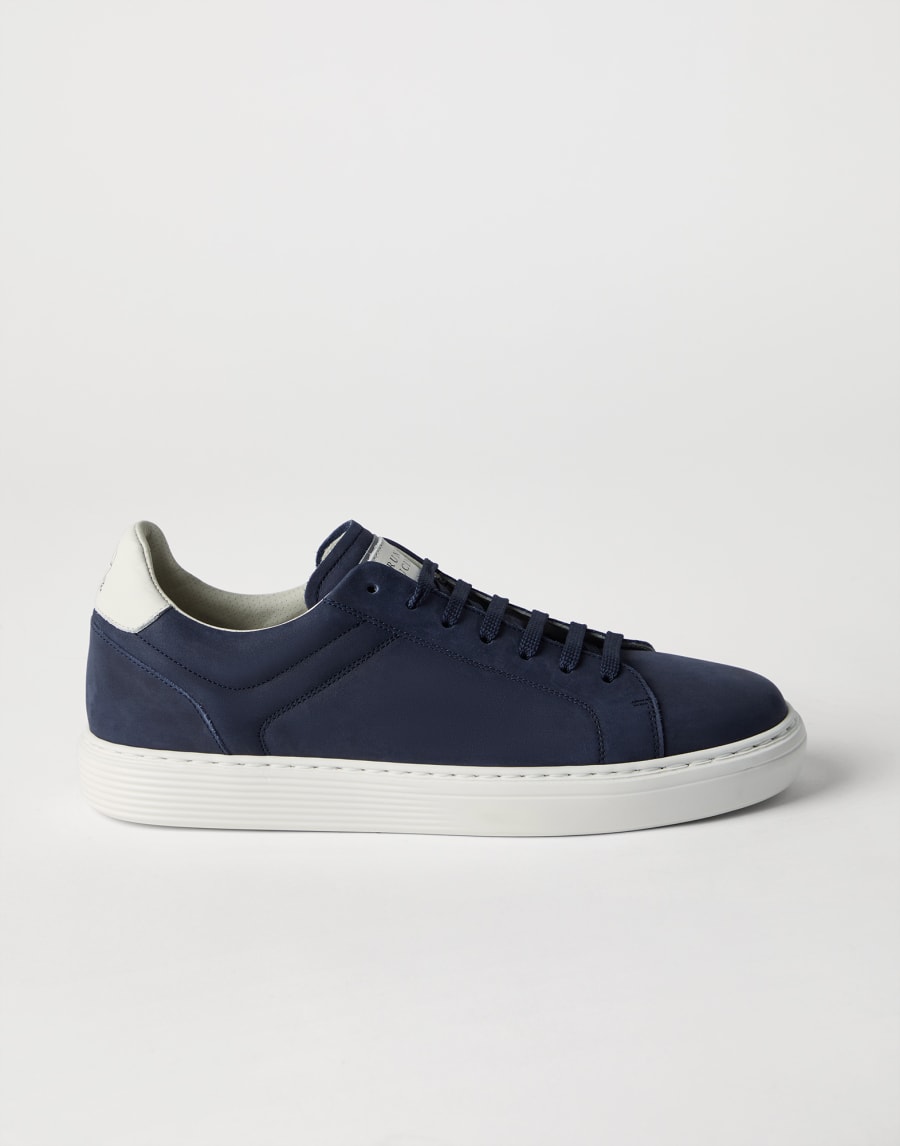 Nubuck calfskin sneakers Blue Man - Brunello Cucinelli