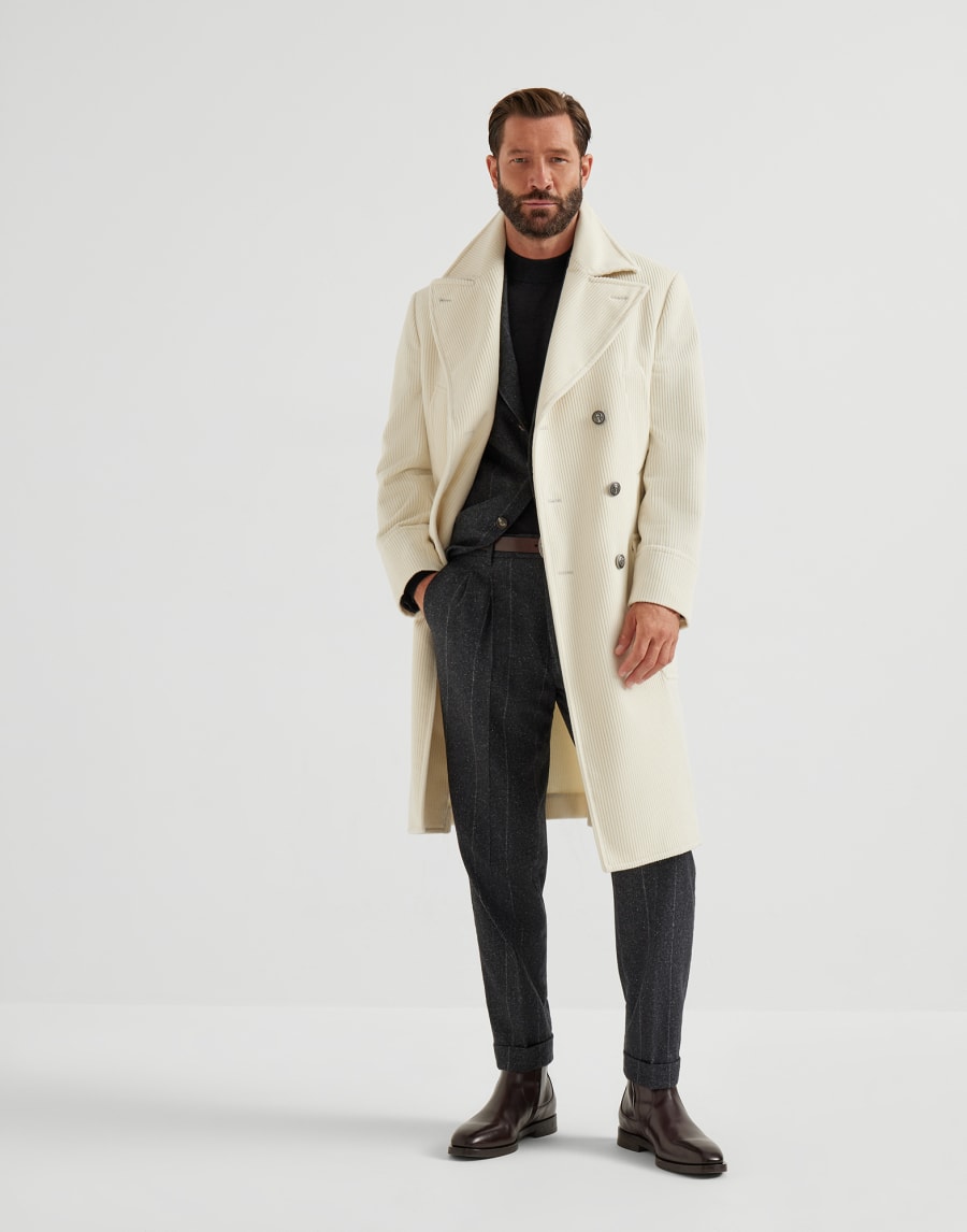 Leisure fit trousers with double pleats Anthracite Man - Brunello Cucinelli