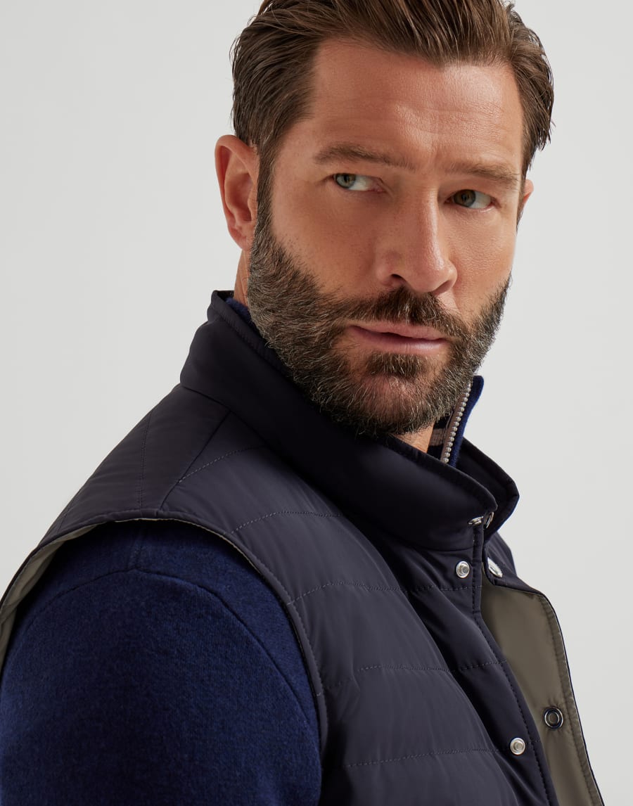 Piumino leggero senza maniche Blu Navy Uomo - Brunello Cucinelli