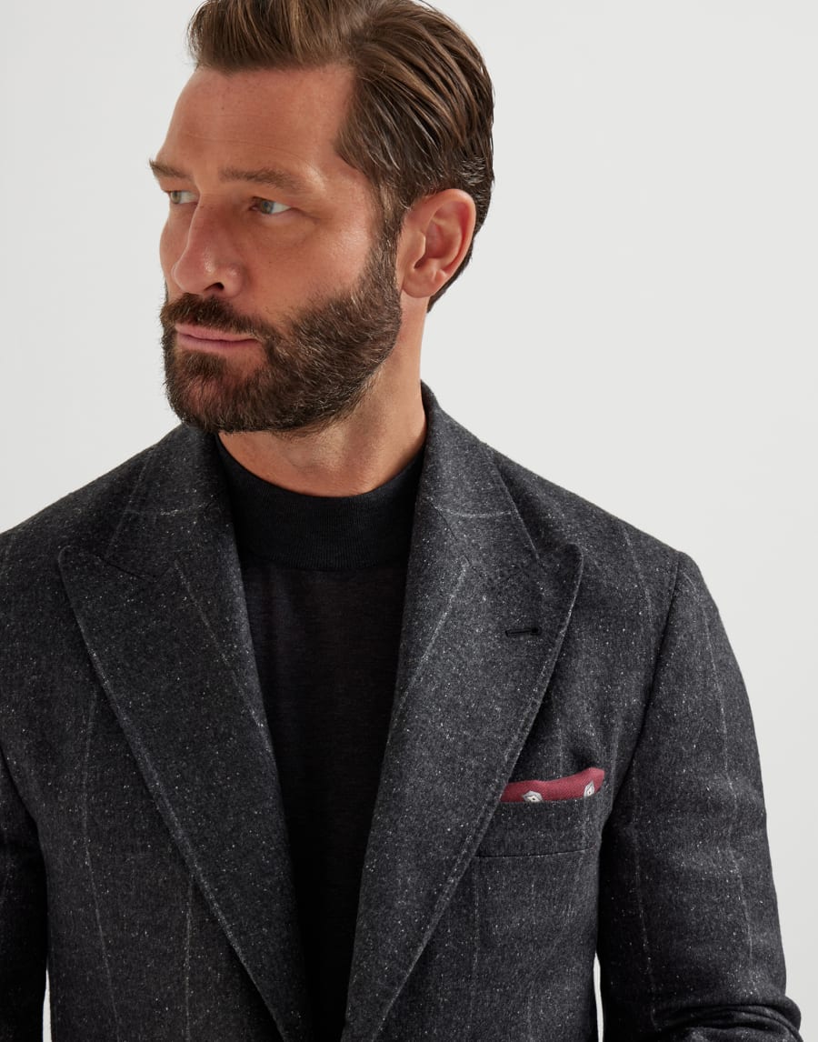 Chalk stripe blazer Anthracite Man - Brunello Cucinelli