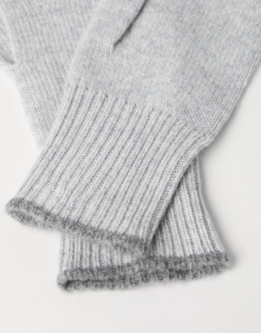 Cashmere knit gloves Light Grey Man - Brunello Cucinelli