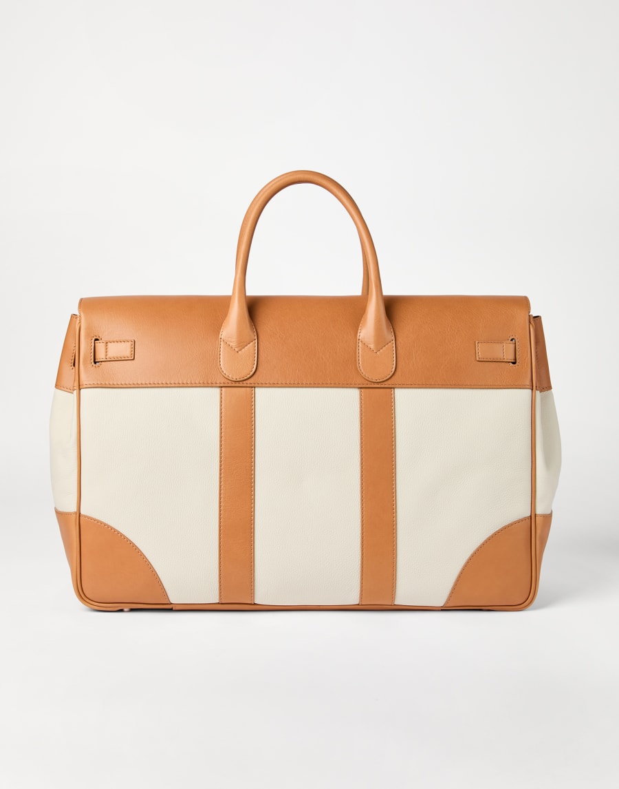 Calfskin and cowhide bag Ivory Man - Brunello Cucinelli
