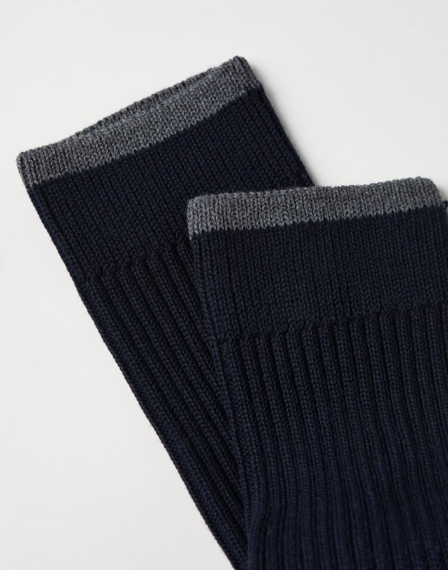 Cotton socks Navy Blue Man - Brunello Cucinelli