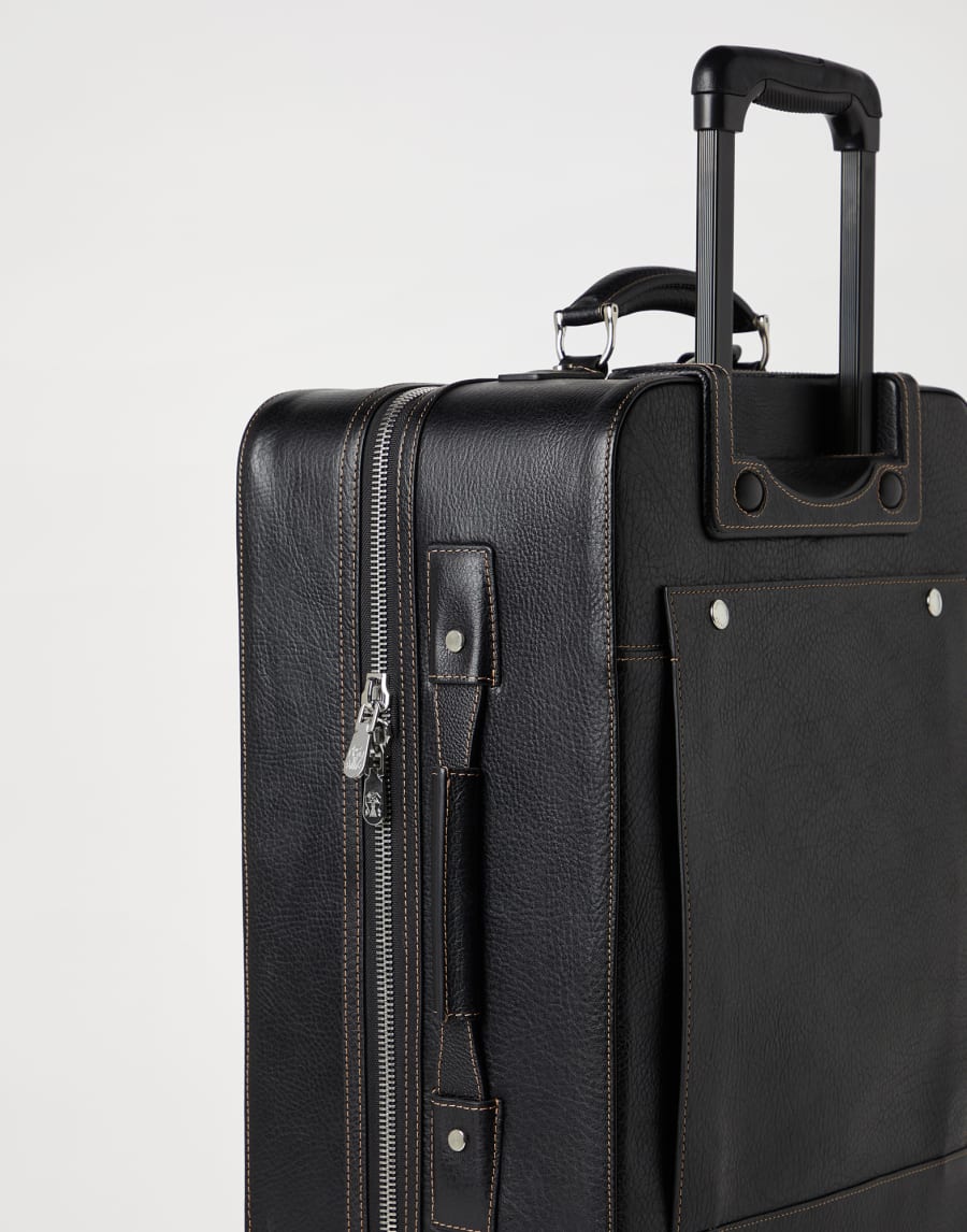 Grained calfskin trolley bag Black Man - Brunello Cucinelli