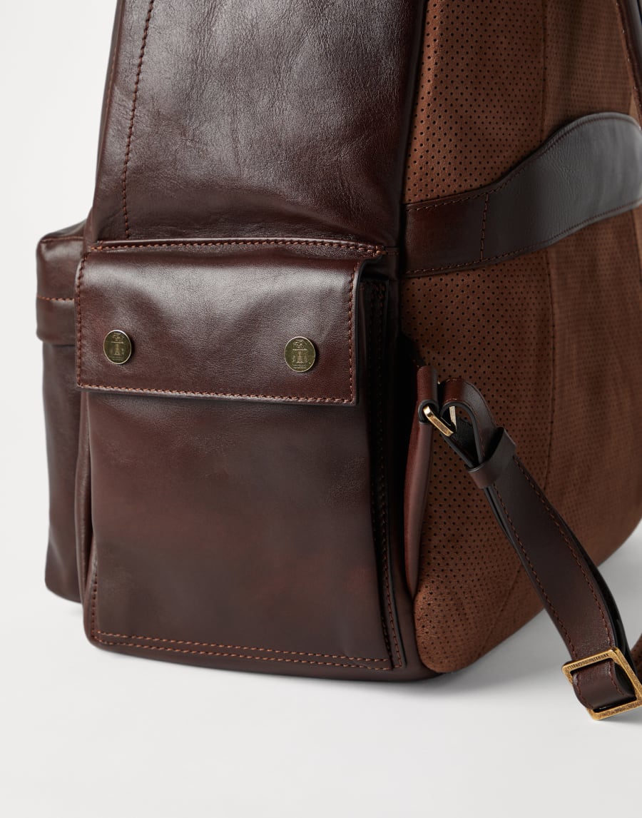 Calfskin backpack Burgundy Man - Brunello Cucinelli