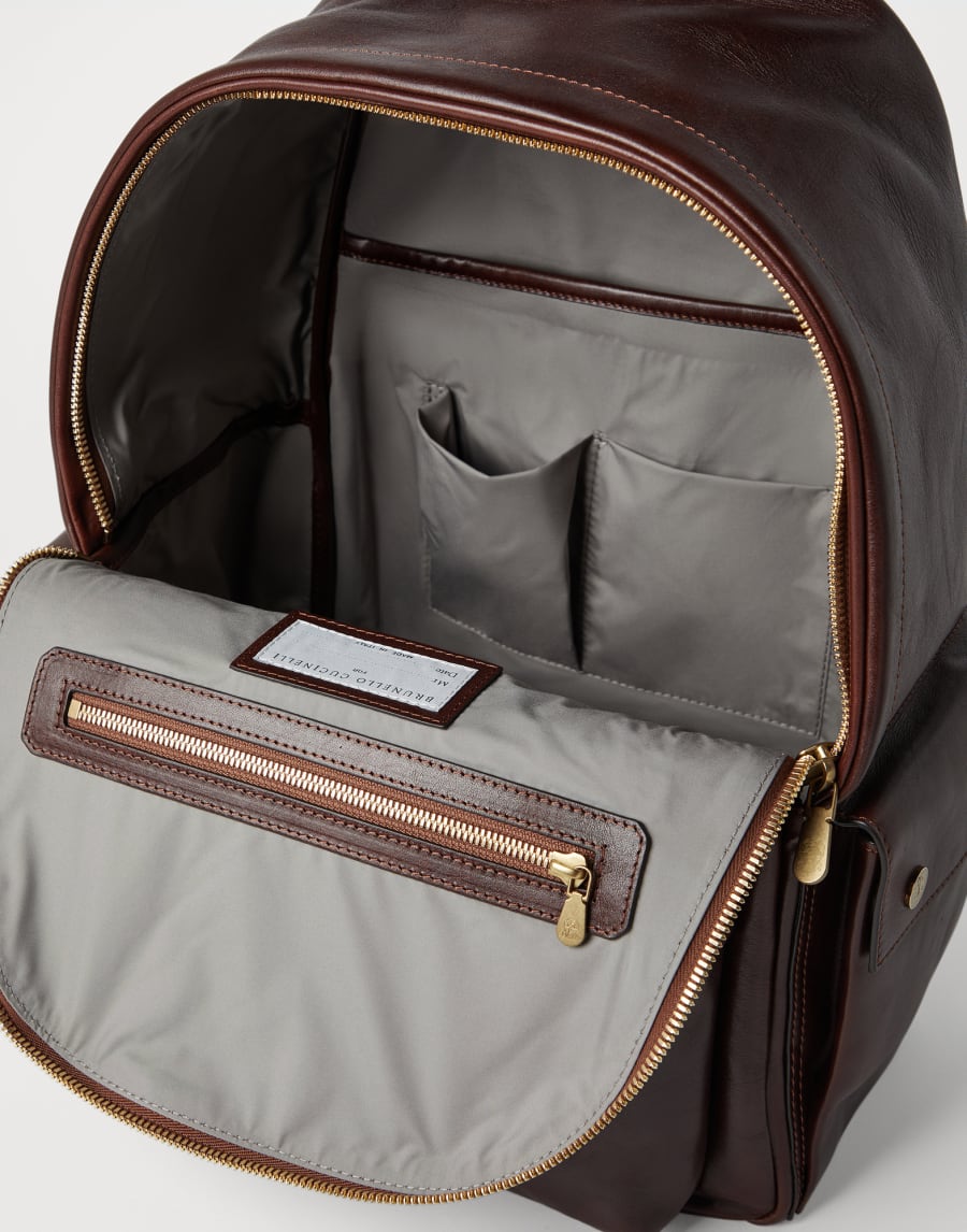 Calfskin backpack Burgundy Man - Brunello Cucinelli