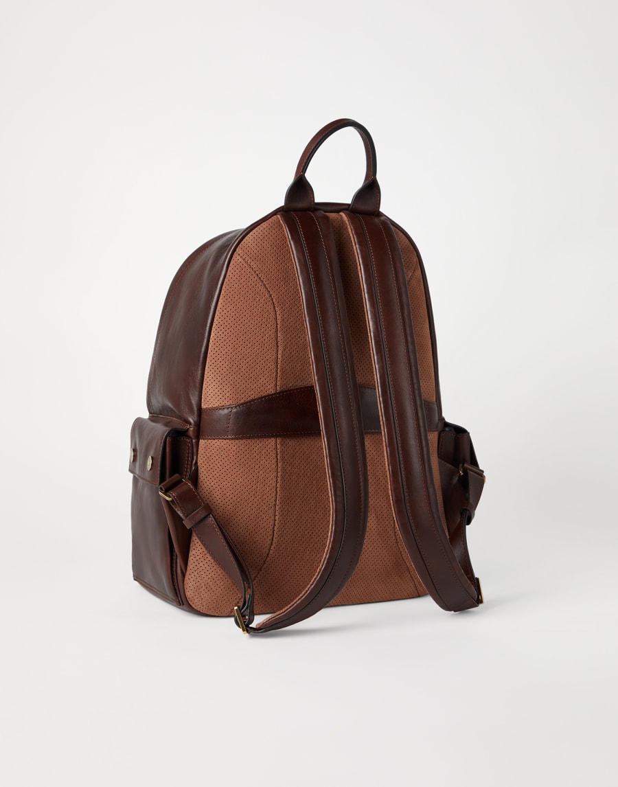 Calfskin backpack Burgundy Man - Brunello Cucinelli