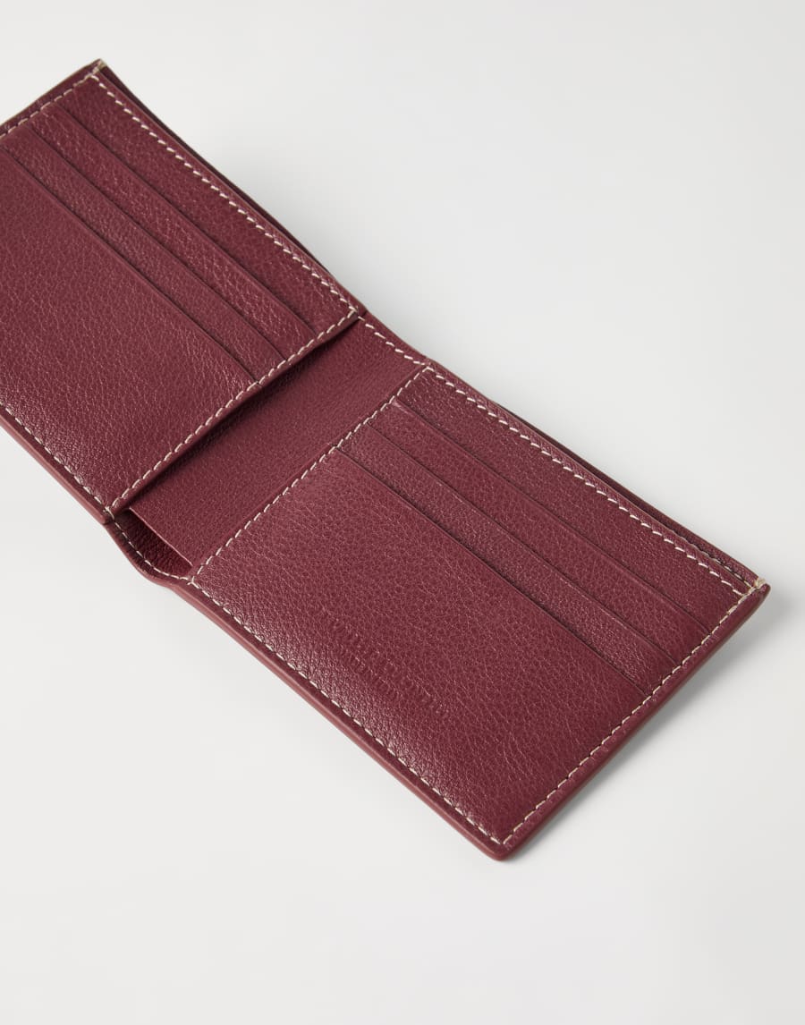 Calfskin wallet Burgundy Man - Brunello Cucinelli