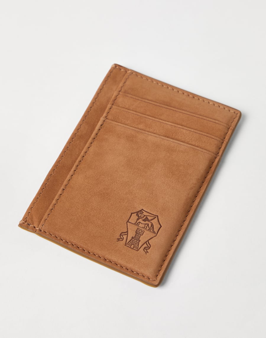 Nubuck card holder Natural Man - Brunello Cucinelli
