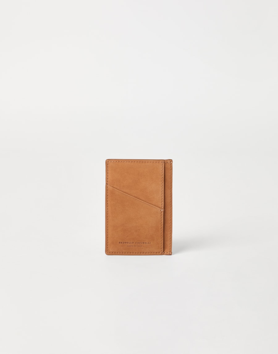 Nubuck card holder Natural Man - Brunello Cucinelli