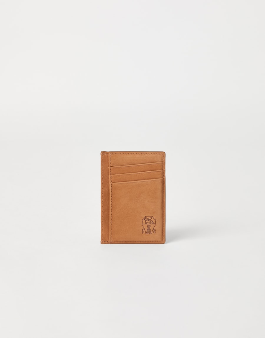 Nubuck card holder Natural Man - Brunello Cucinelli