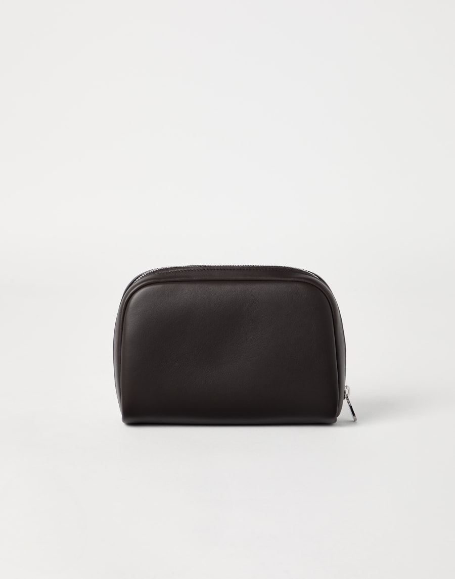 Calfskin beauty case Rust Brown Man - Brunello Cucinelli