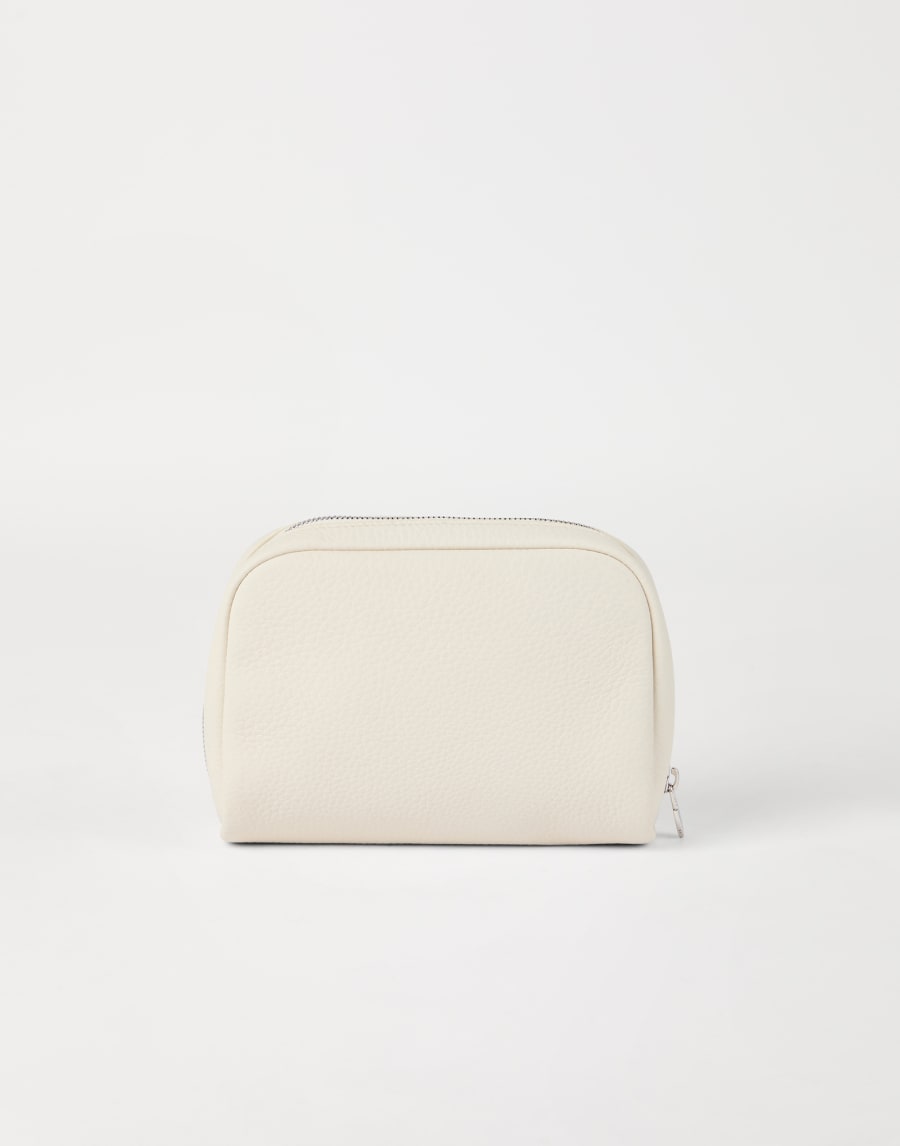 Calfskin beauty case Ivory Man - Brunello Cucinelli