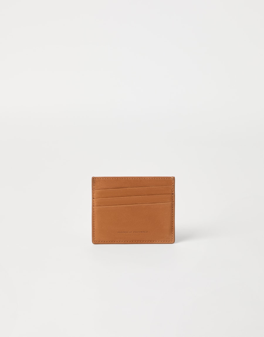 Nubuck card holder Natural Man - Brunello Cucinelli