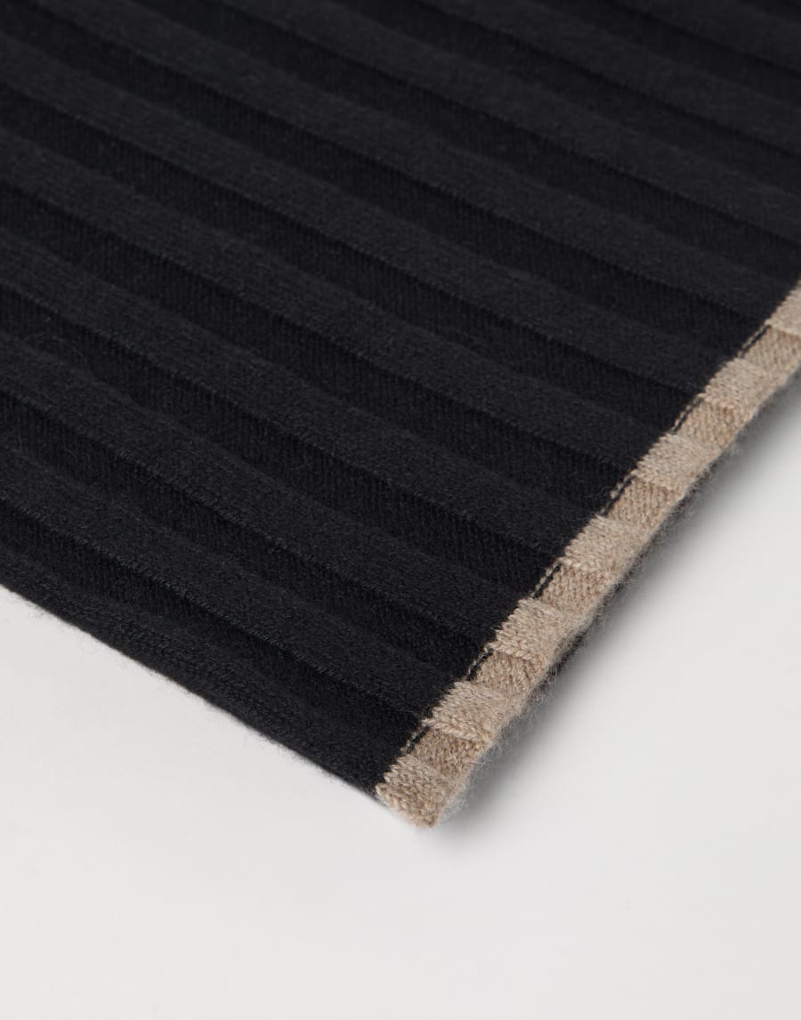 Rib knit scarf Black Man - Brunello Cucinelli