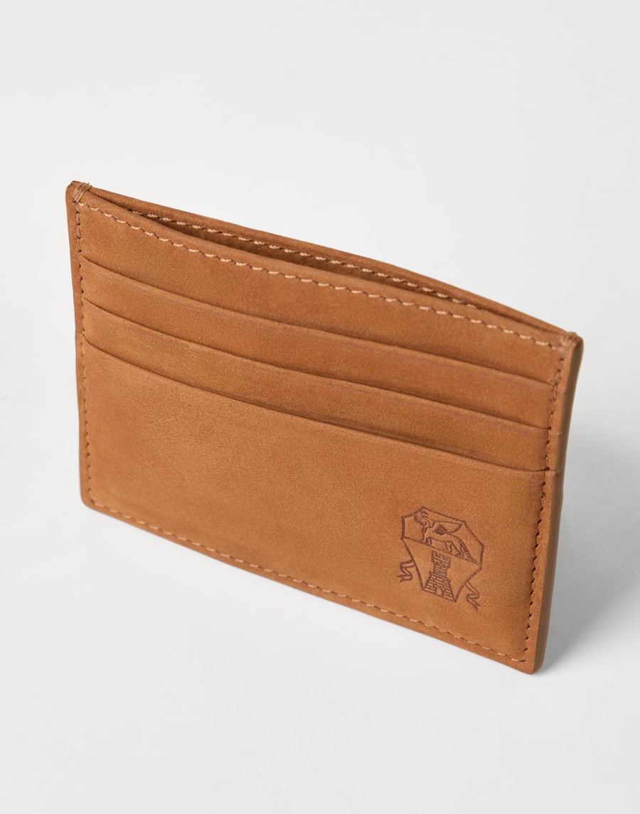 Nubuck card holder Natural Man - Brunello Cucinelli