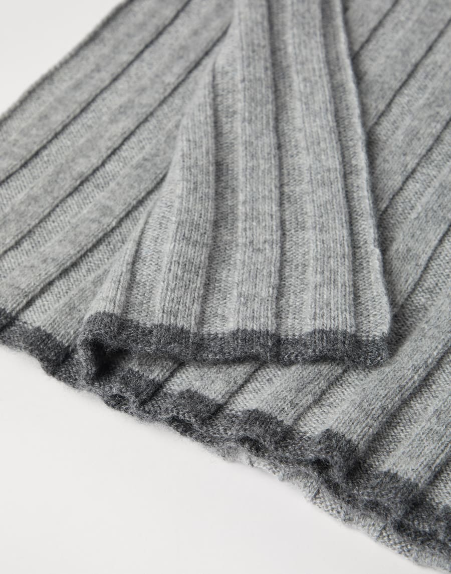 Cashmere knit scarf Light Grey Man - Brunello Cucinelli