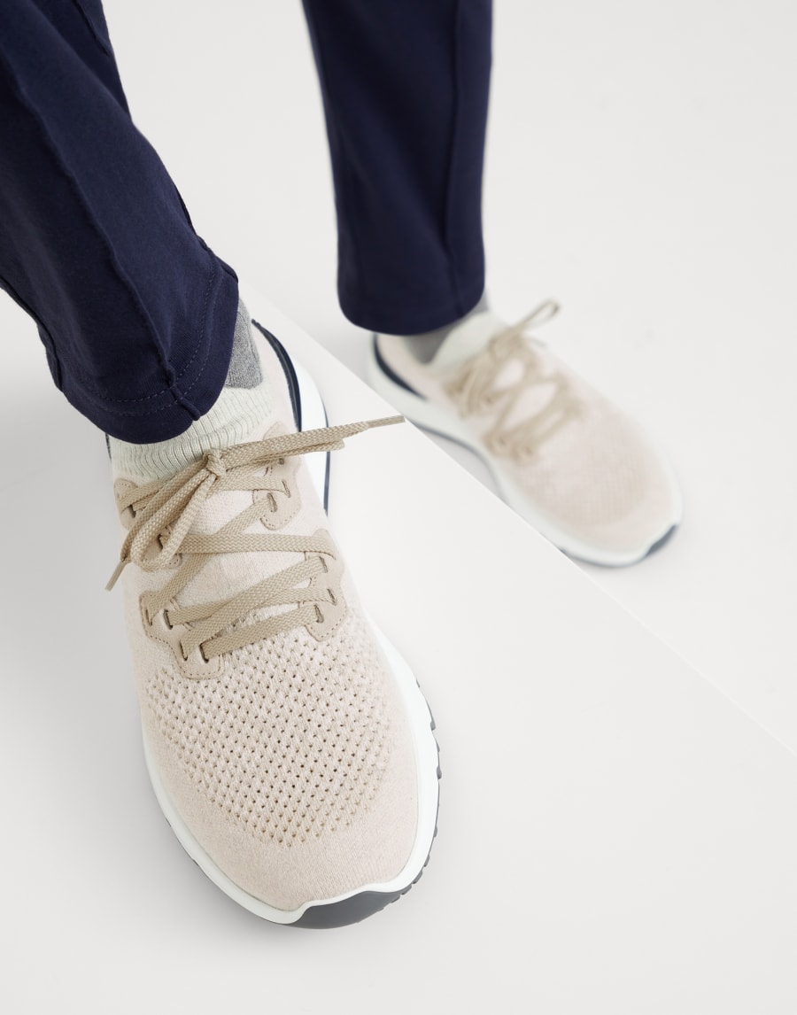 Runners in maglia Beige Chiaro Uomo - Brunello Cucinelli