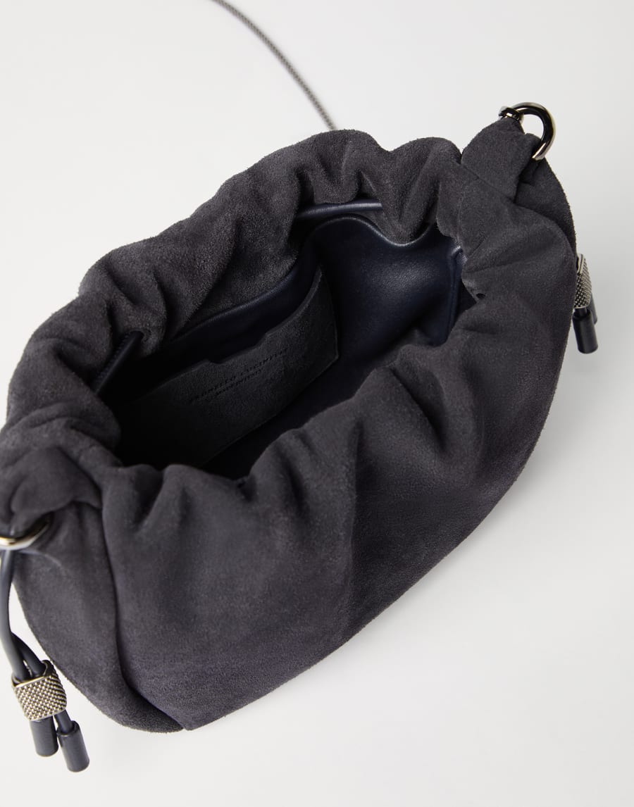 Mini sac seau Mellow en daim Nuit Femme - Brunello Cucinelli