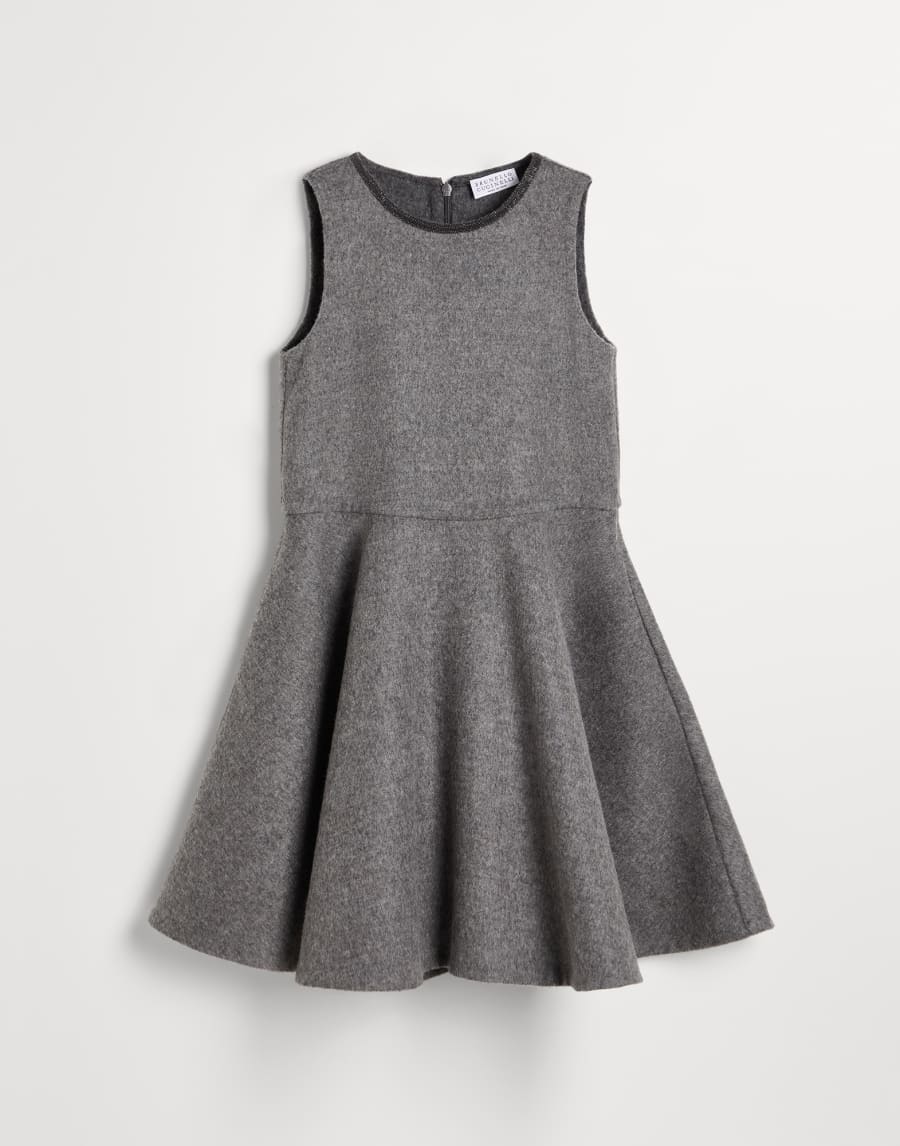 Abito Skater lavorazione double Grigio Medio Bambina - Brunello Cucinelli