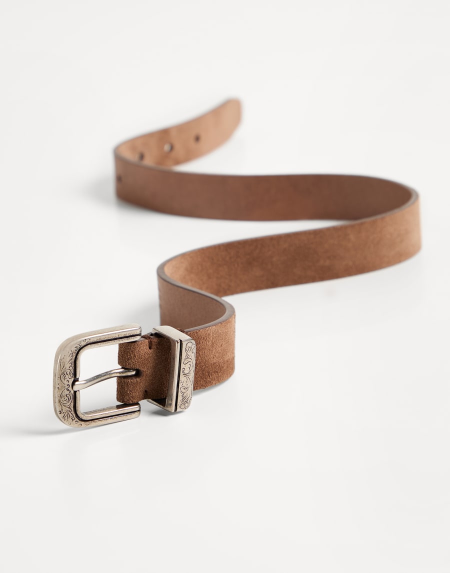 绒面革腰带 棕色 男童 - Brunello Cucinelli