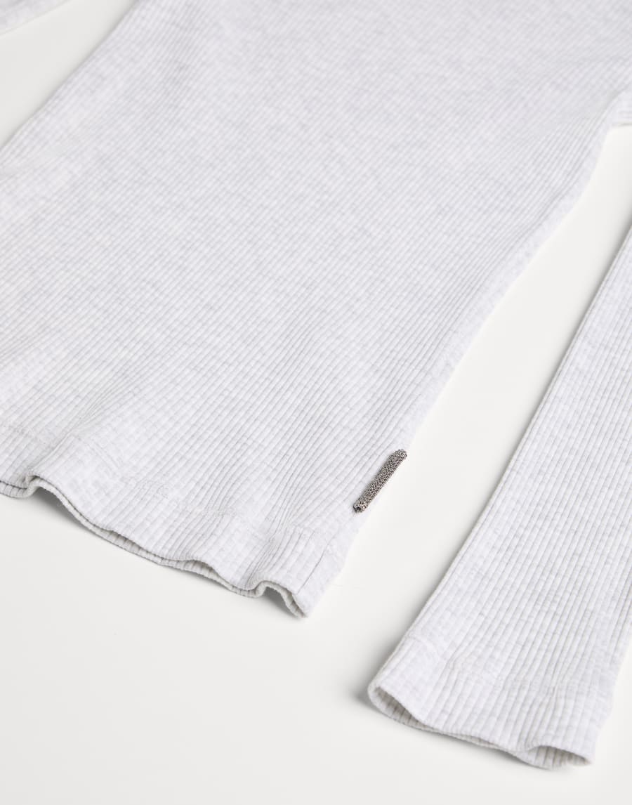 Ribbed jersey top Light Grey Girls - Brunello Cucinelli