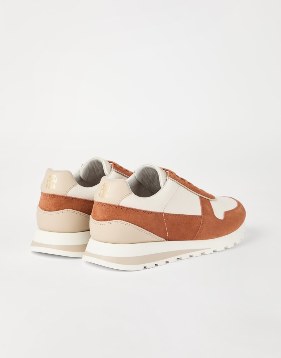 Calfskin and suede runners Brown Man - Brunello Cucinelli