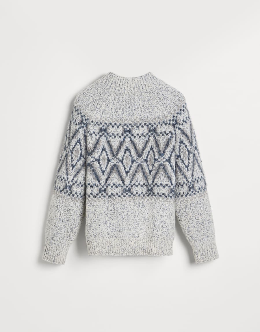 Geometric jacquard cardigan Grey Boys - Brunello Cucinelli