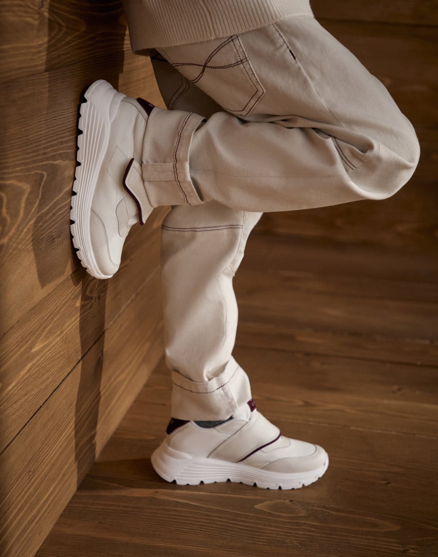 Zapatillas con tira Blanco Niño - Brunello Cucinelli